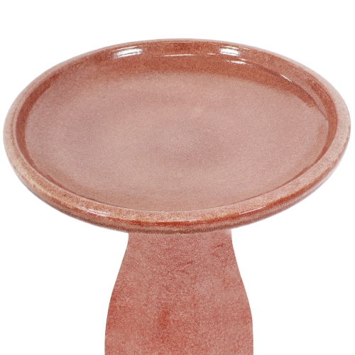 Sunnydaze Duo-Tone Outdoor High-Fired Ceramic Glazed Bird Bath - Lava