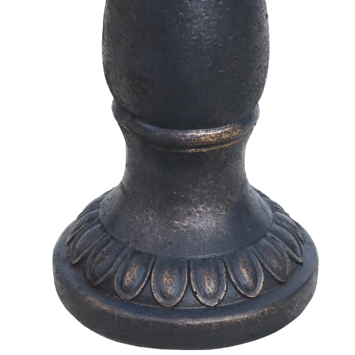 Sunnydaze Facade du Soleil Reinforced Concrete Bird Bath - 26 in - Blue