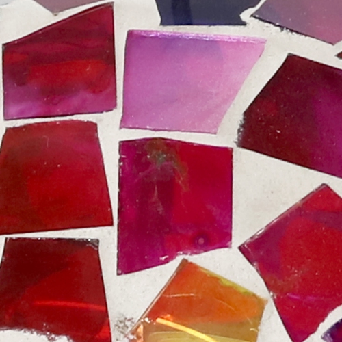 Sunnydaze Glass Crimson Mosaic Fly-Through Hanging Bird Feeder - 6 in