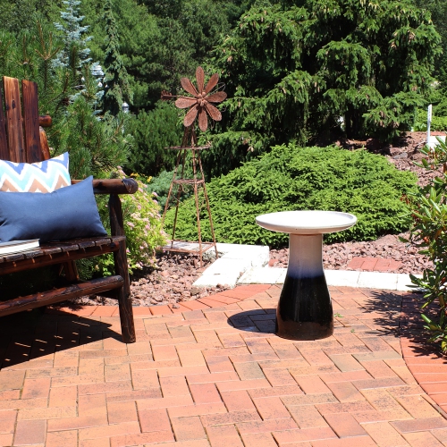 Sunnydaze Subtle Transitions Ceramic Bird Bath - 18.5 in - Twilight