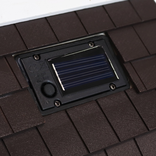 Sunnydaze 9.25 in Wooden Cozy Home Birdhouse with Solar LED Light - Cream