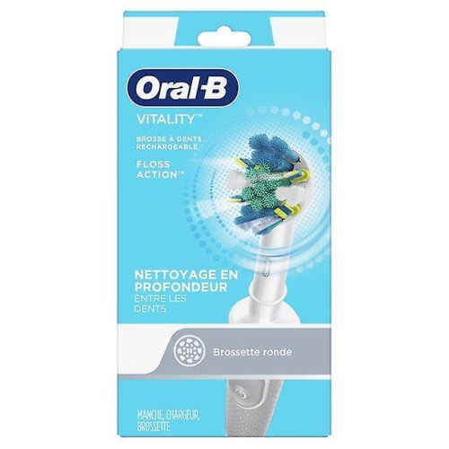Oral B | Vitality Floss Action - Rechargeable Power Toothbrush - Deep Clean - Blue and White