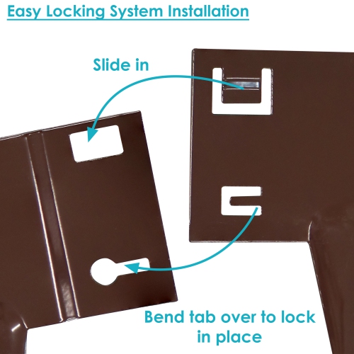 Sunnydaze 5-Piece Steel Garden Border Fence Set - 16 ft - Brown