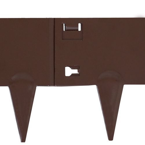 Sunnydaze 5-Piece Steel Garden Border Fence Set - 16 ft - Brown