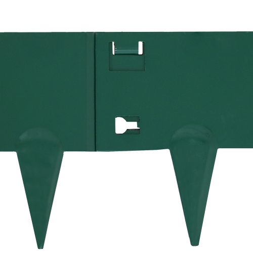 Sunnydaze 5-Piece Steel Garden Border Fence Set - 16 ft - Green