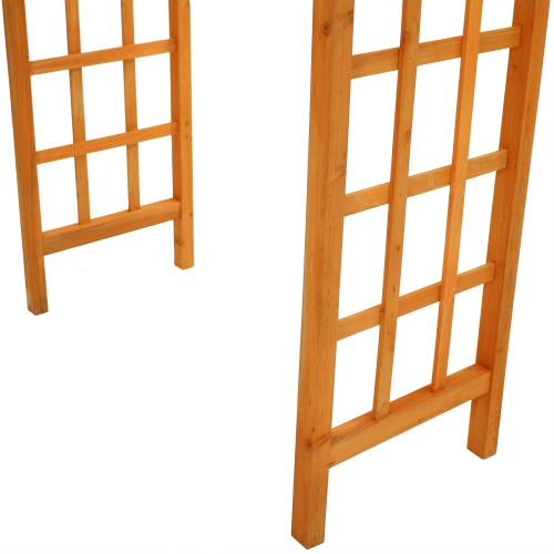 Sunnydaze Wooden Fir Arbor Weatherproof Arched Garden Walkway - 78 in