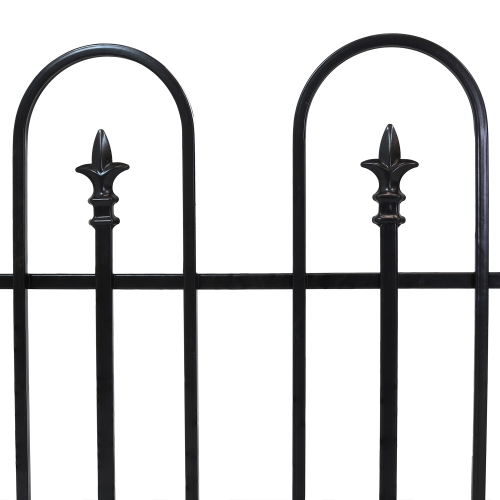 Sunnydaze 2-Piece Strasbourg Steel Garden Border Fencing - 6 ft - Black