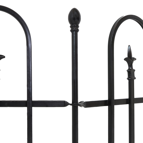 Sunnydaze 2-Piece Strasbourg Steel Garden Border Fencing - 6 ft - Black