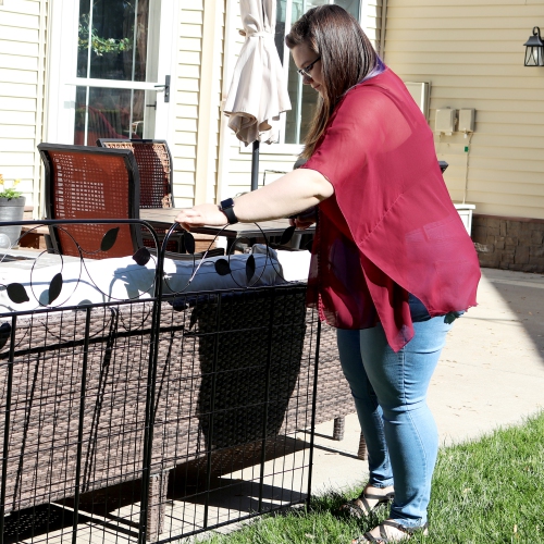 Sunnydaze 4-Piece Romantic Vine Steel Garden Border Fencing - 10 ft - Black