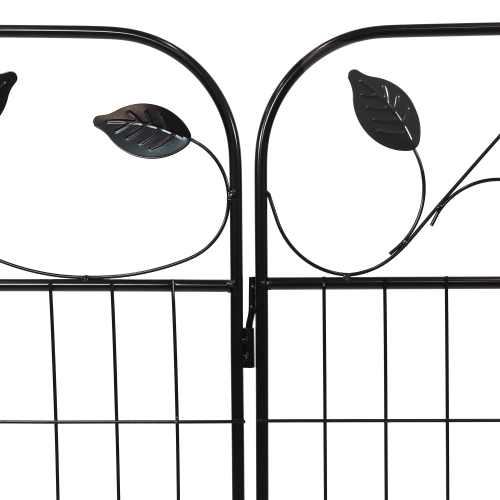 Sunnydaze 4-Piece Romantic Vine Steel Garden Border Fencing - 10 ft - Black