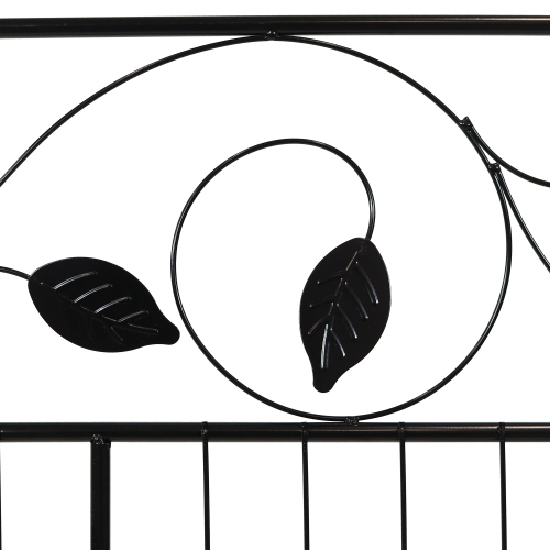 Sunnydaze 4-Piece Romantic Vine Steel Garden Border Fencing - 10 ft - Black
