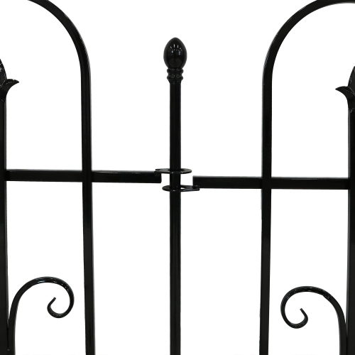 Sunnydaze 2-Piece Decorative Finial Garden Landscape Fencing - 8 ft - Black