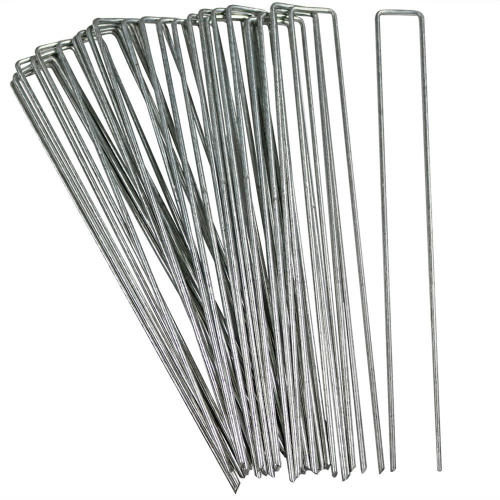 Sunnydaze 12 in Galvanized Steel Garden/Landscape Staples - Set of 25