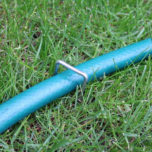 Sunnydaze 12 in Galvanized Steel Garden/Landscape Staples - Set of 25