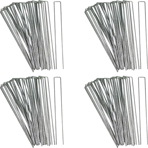 SUNNYDAZE DECOR  Sunnydaze 12 In Galvanized Steel Garden/landscape Staples - Set Of 100