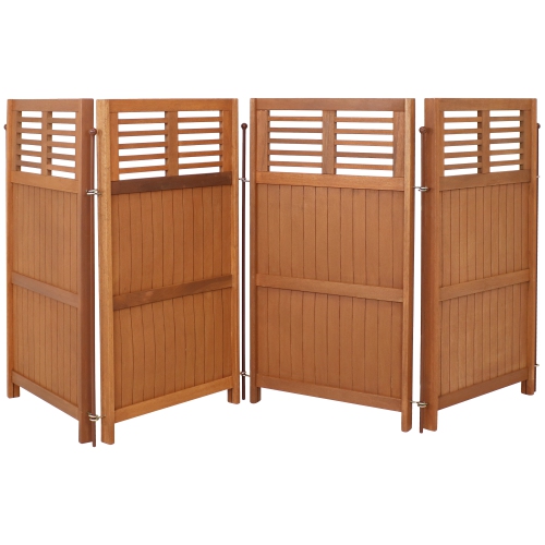 SUNNYDAZE DECOR  Sunnydaze Meranti Wood/teak Oil Finish Folding Privacy Screen - 44 In