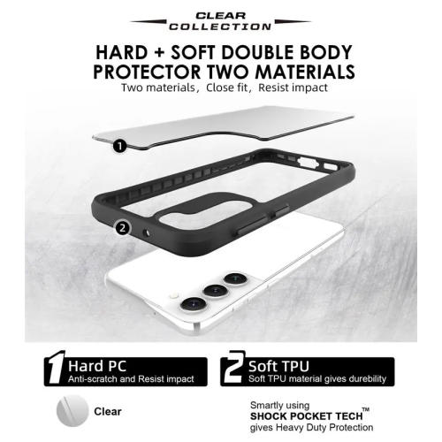 【CSmart】 Étui Coque hybride en TPU mat transparent pour Samsung Galaxy S23, Vin