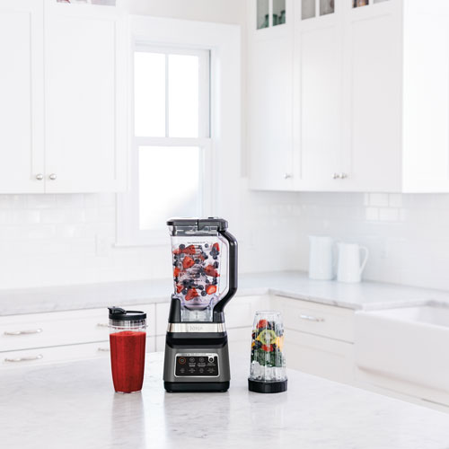 Ninja Professional Plus Blender DUO Auto-IQ 1400W Countertop Blender w/ Nutri Ninja Cups -Black/Stainless Steel
