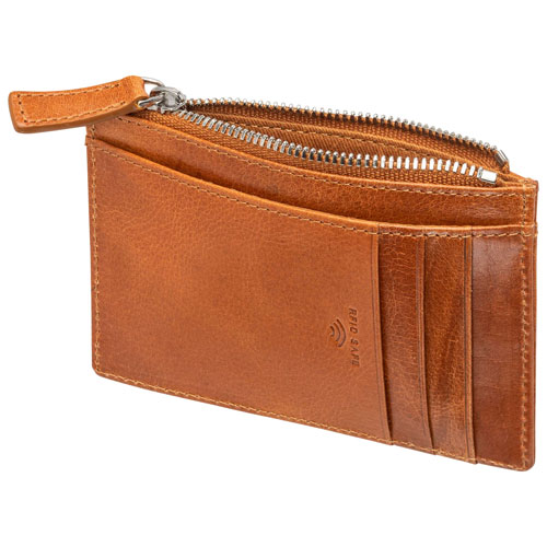 Mancini South Beach RFID Genuine Leather Card Holder Card Case - Tan