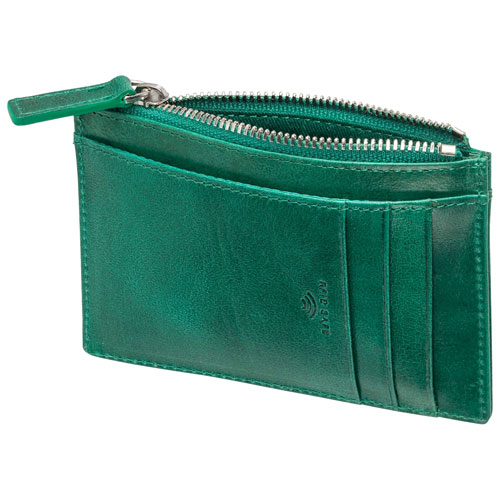 Mancini South Beach RFID Genuine Leather Card Holder Card Case - Green