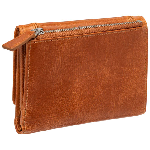 Mancini South Beach RFID Genuine Leather Tri-fold Medium Wallet - Tan