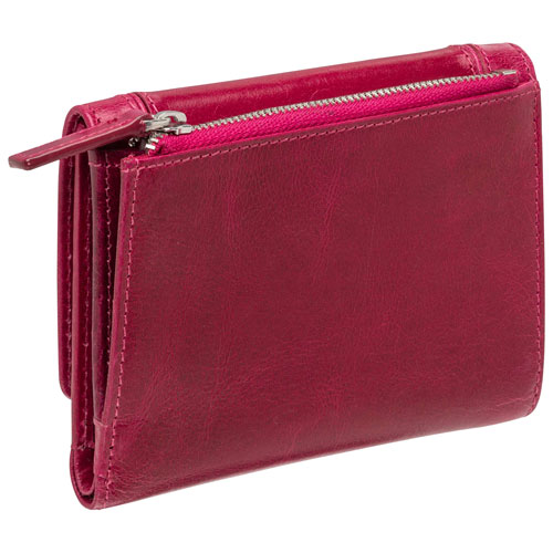 Mancini South Beach RFID Genuine Leather Tri-fold Medium Wallet - Pink