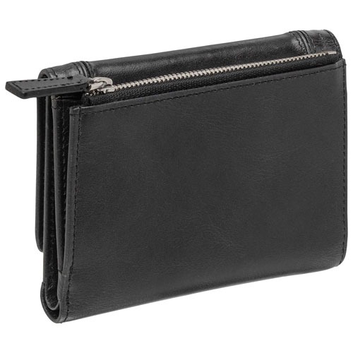 Mancini South Beach RFID Genuine Leather Tri-fold Medium Wallet - Black