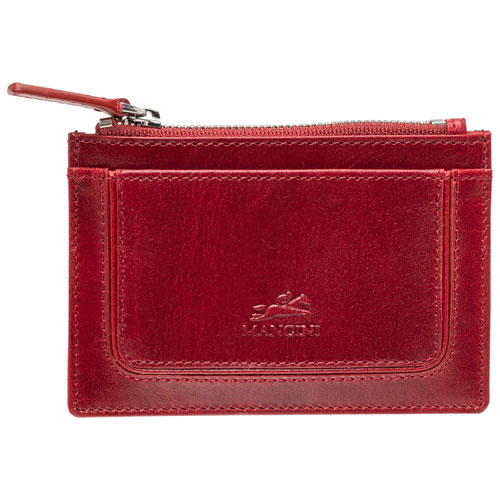 Mancini South Beach RFID Genuine Leather Card Holder Card Case - Red