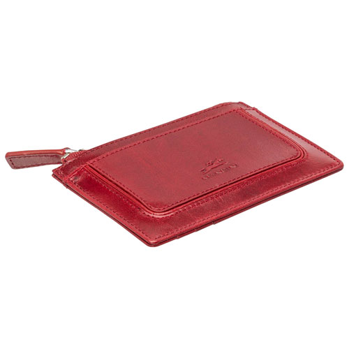 Mancini South Beach RFID Genuine Leather Card Holder Card Case - Red