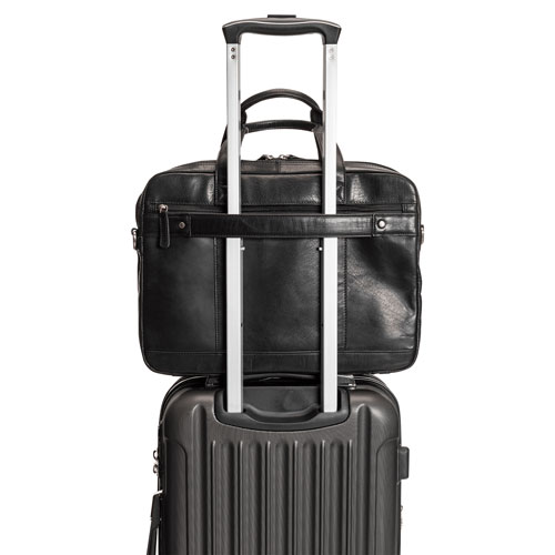 Mallette à deux compartiments Buffalo de Mancini pour portable de 15,6 po - Noir