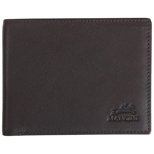 Portefeuille RFID à deux volets en cuir véritable Monterrey de Mancini - Brun