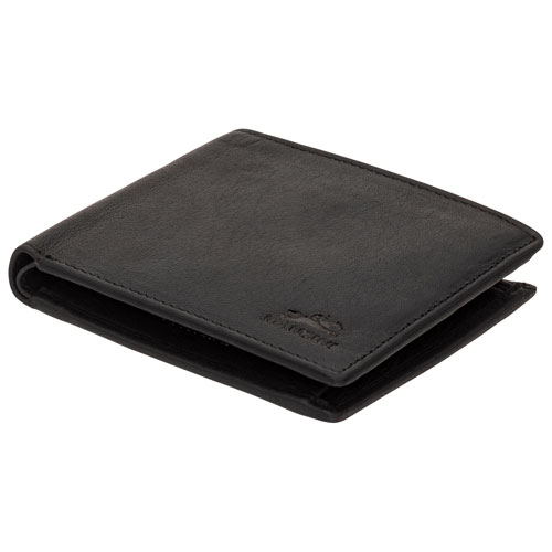 Portefeuille en cuir véritable RFID avec porte-monnaie Buffalo de Mancini - Noir