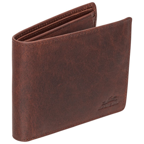 Mancini Buffalo RFID Genuine Leather Wallet with Coin Purse - Brown