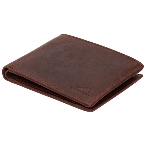 Mancini Buffalo RFID Genuine Leather Wallet with Coin Purse - Brown