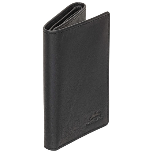 Mancini Buffalo RFID Genuine Leather Trifold Wallet - Black
