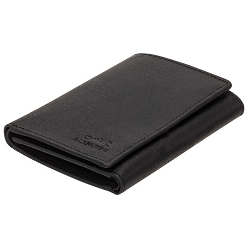 Mancini Buffalo RFID Genuine Leather Trifold Wallet - Black