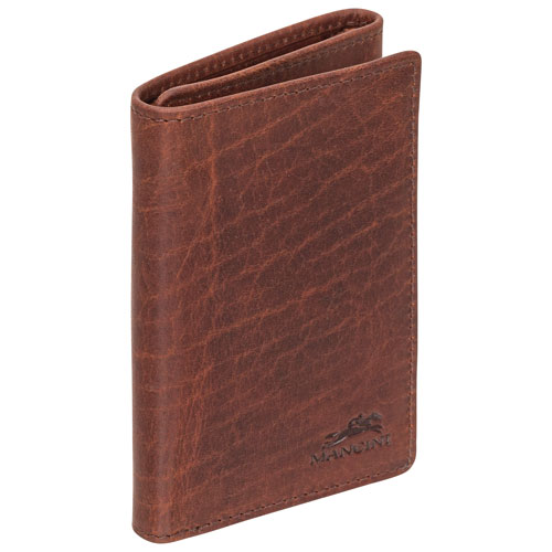 Mancini Buffalo RFID Genuine Leather Trifold Wallet - Brown