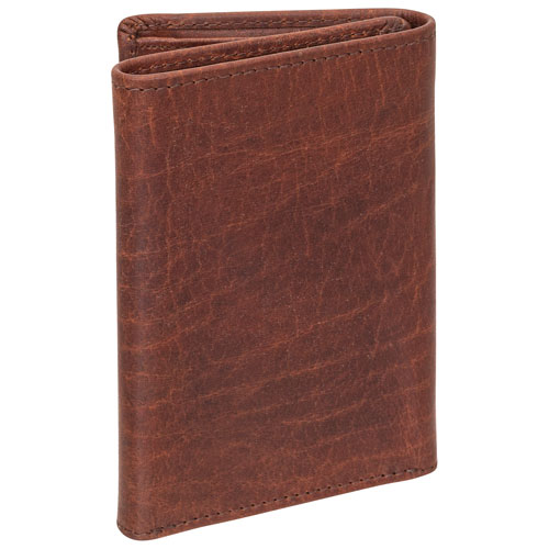 Mancini Buffalo RFID Genuine Leather Trifold Wallet - Brown