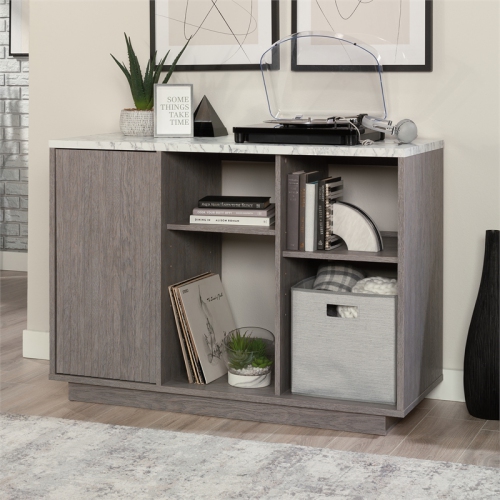 Sauder East Rock Engineered Wood Accent Storage in Ashen Oak