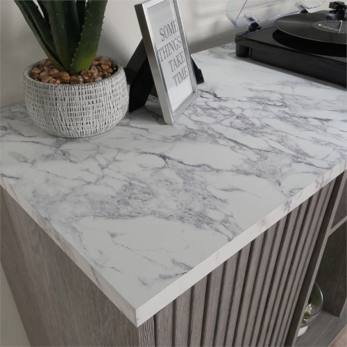 Sauder East Rock Engineered Wood Accent Storage in Ashen Oak