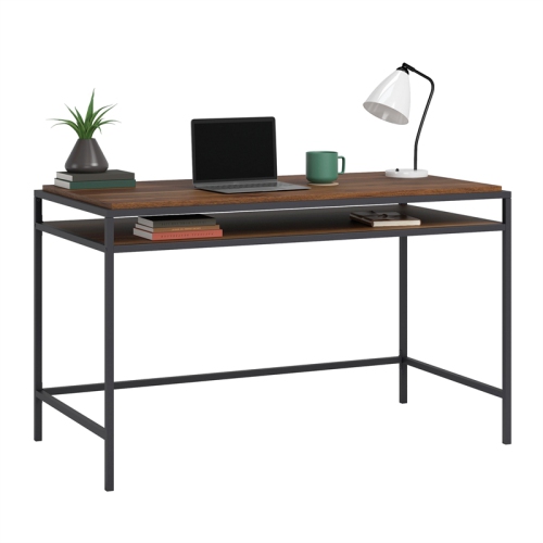 Sauder Nova Loft Engineered Wood Writing Desk in Grand Walnut