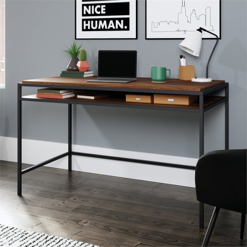 Sauder Nova Loft Engineered Wood Writing Desk in Grand Walnut