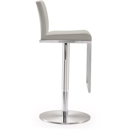 TOV Furniture Amalfi 32.5" Contemporary Fabric/Stainless Steel Barstool in Gray