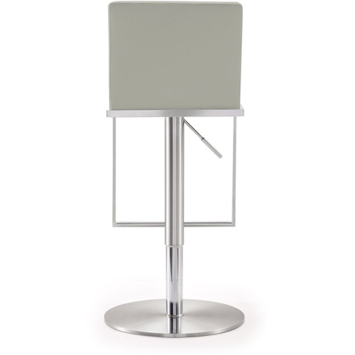 TOV Furniture Amalfi 32.5" Contemporary Fabric/Stainless Steel Barstool in Gray