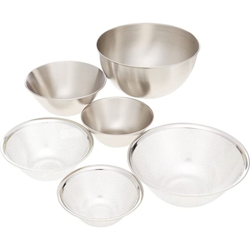 Sori Yanagi Stainless Bowl & Punched Strainer 6pcs