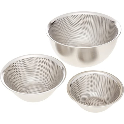 Sori Yanagi Stainless Bowl & Punched Strainer 6pcs