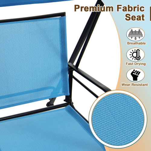 Costway 2-Seat Patio Swing Porch Swing with Adjustable Canopy for Garden