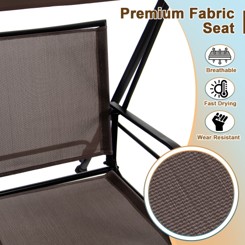 Costway 2-Seat Patio Swing Porch Swing with Adjustable Canopy for Garden