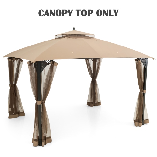 Costway 10' x 12' Patio Gazebo Replacement Top Cover 2-Tier Canopy CPAI-84 Outdoor