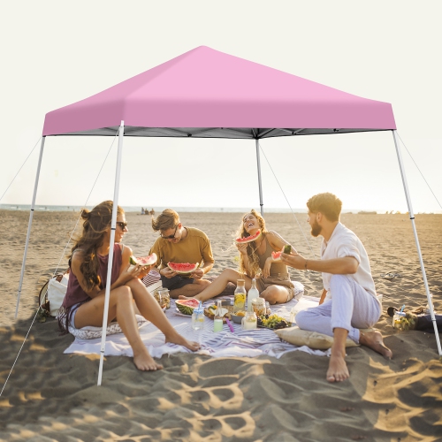 Costway 10x10ft Patio Outdoor Instant Pop-up Canopy Slanted Leg UPF50+ Sun Shelter